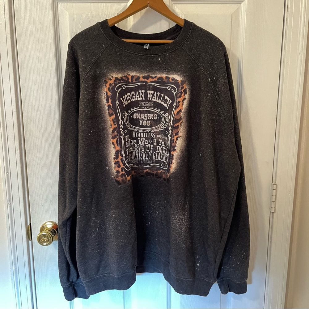 Morgan Wallen Chasing You Crew Neck Pullover Sweatshirt Women’s Size XXL Black